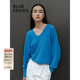 BLUE 女B246A0078 羊绒衫 ERDOS冬季 复古V领蝙蝠袖