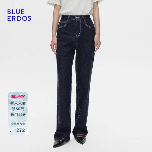 BLUE ERDOS春季新品复古百搭显瘦直筒裤牛仔裤B256M3002
