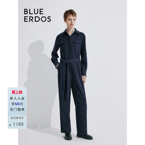 blueerdos翻领工装风连体服