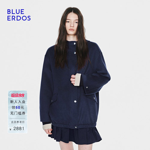 BLUE ERDOS26春季新品休闲百搭连帽夹克双面呢大衣外套B2265K003