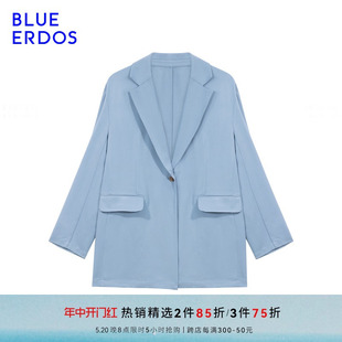 BLUE ERDOS春秋职场通勤简约纯色平驳领西服外套女