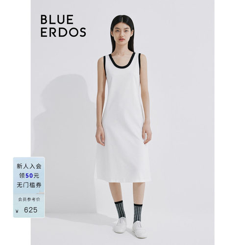 blueerdos舒适纯棉背心式连衣裙