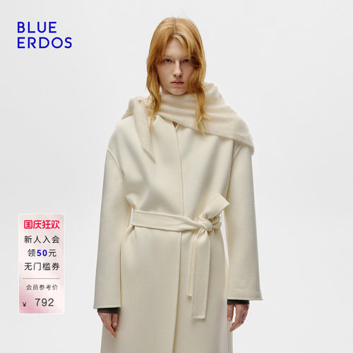 【100%山羊绒】BLUE ERDOS秋季羊绒围巾保暖三角巾披肩B256R0001