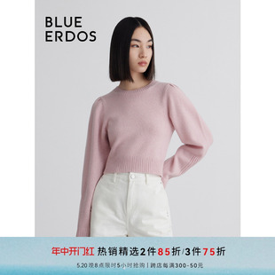 BLUE 女B236A0016 ERDOS简约圆领短款 BLUE系列 KNIT 羊绒衫