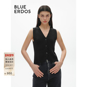 BLUE 100%绵羊毛 ERDOS精纺V领针织背心B246D2006