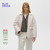 休闲百搭轻薄款 新品 连帽羽绒服外套女B256JF027 ERDOS春季 BLUE