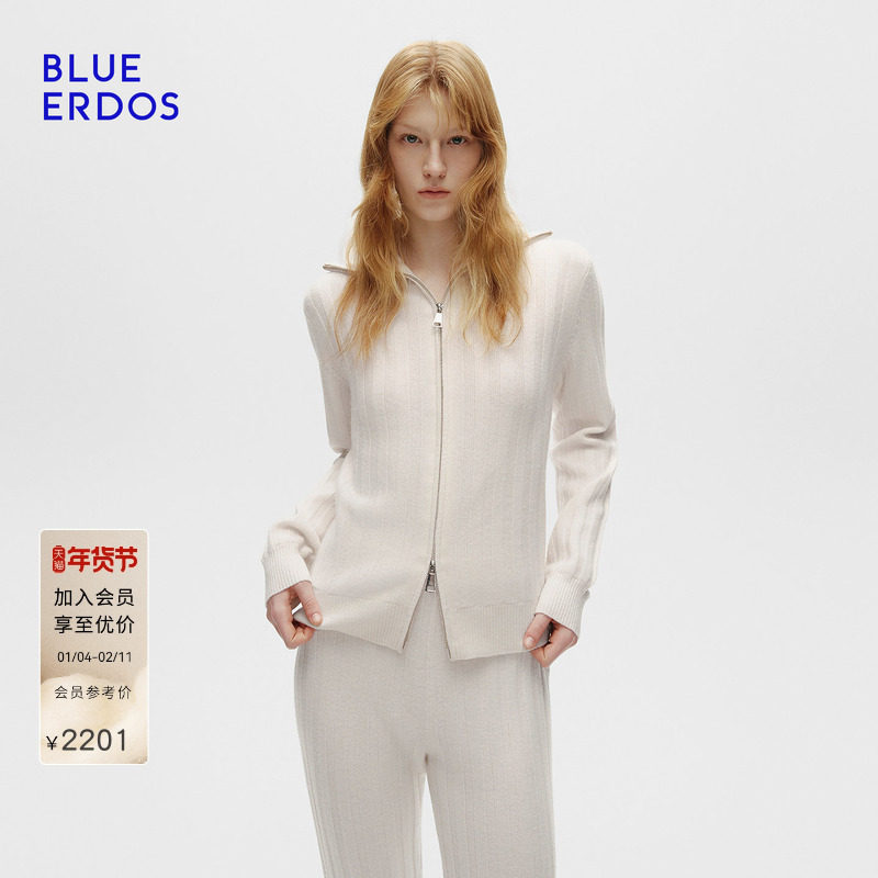 【设计师系列】BLUE ERDOS冬季100%山羊绒纯色翻领短款针织开衫,女装/女士精品,羊绒衫,淘宝优惠券,粉丝福利购,淘宝优惠卷