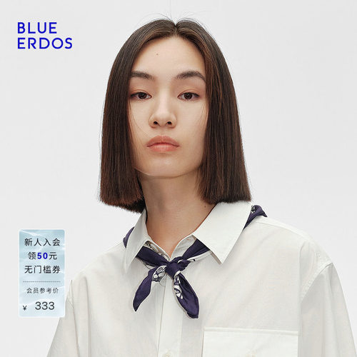 BLUE ERDOS春真丝海洋印花丝巾方巾B255S0005