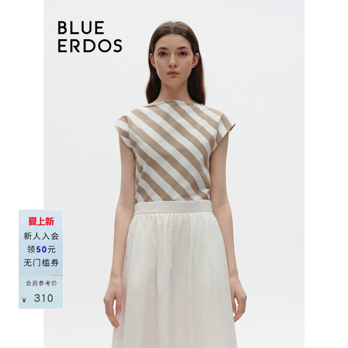 blueerdos一字领舒适纯棉上衣