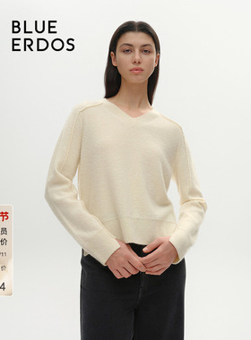 BLUE ERDOS V领羊绒混纺针织衫B246A0084