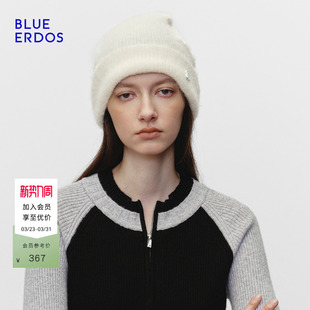 羊驼毛混纺毛线帽针织帽B2256R701 新品 BLUE ERDOS春季