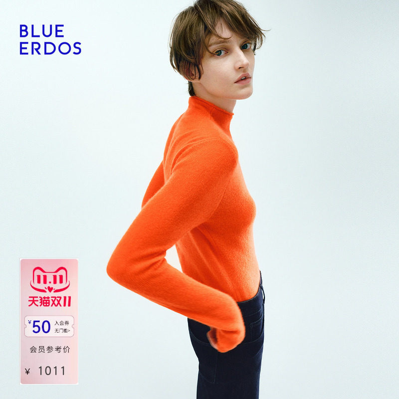 【100%山羊绒】BLUE ERDOS2026秋冬新品高领毛衣简约通勤针织上衣