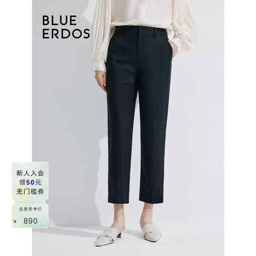 BLUE ERDOS通勤直筒锥形绵羊毛西装裤女裤B245M2006