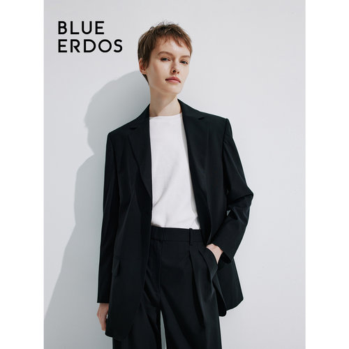 BLUE ERDOS春季简约通勤一粒扣绵羊毛西装女外套B245J1009