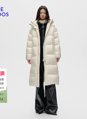 BLUE ERDOS春季新品休闲百搭长款保暖连帽羽绒服外套B256S1018