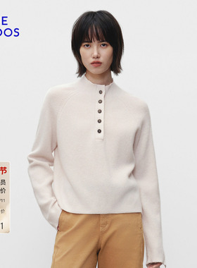 BLUE ERDOS 冬季新品简约休闲羊毛羊绒半高领女针织衫B256A0728