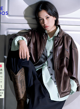 BLUE ERDOS2026早春新品复古百搭立领拉链夹克外套女B2265J016