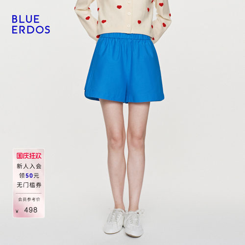 BLUE ERDOS2026夏季新品质感简约丝棉混纺松紧腰短裤女B2265M707