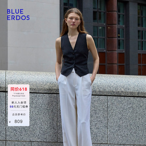 BLUE ERDOS春季气质通勤简约单排扣西装马甲女B255J3002