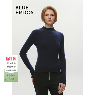 ERDOS半高领针织衫 BLUE B246A0011 100%山羊绒