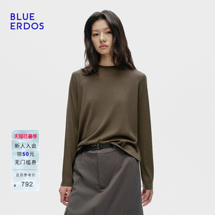 【100%绵羊毛】BLUE ERDOS 春季新品复古短款圆领套衫B256D0048