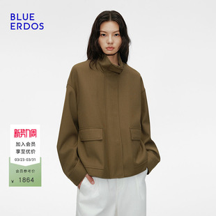 休闲通勤巴恩风立领夹克短外套B255J0001 春季 BLUE ERDOS
