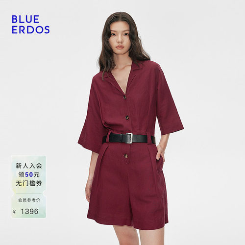 BLUE ERDOS春季气质通勤简约西装领纯色连体服女B255AB003