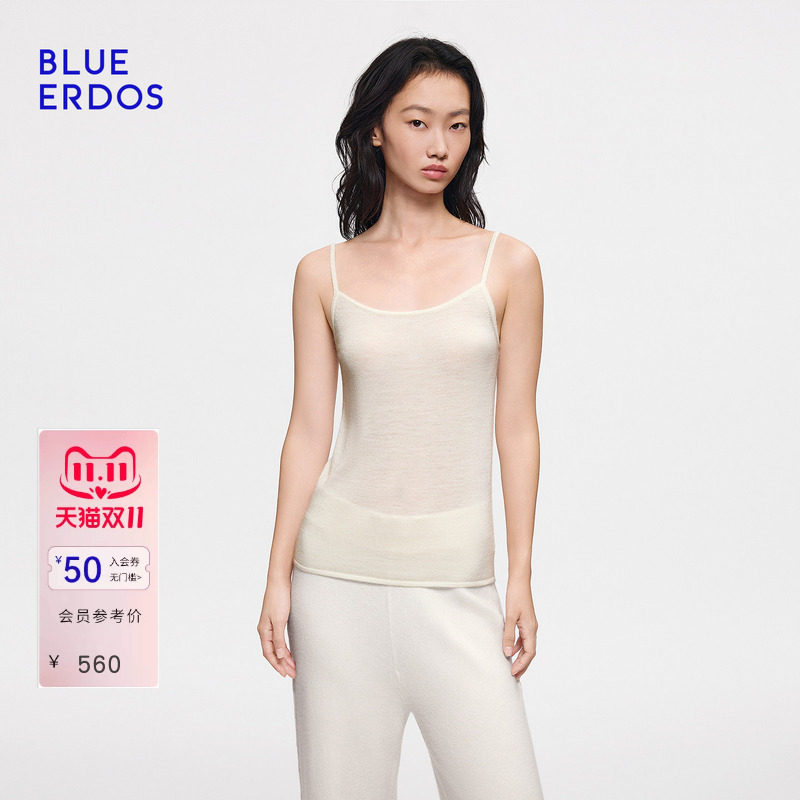 【芭蕾系列】BLUE ERDOS2026秋冬新品简约通勤山羊绒混纺针织吊带