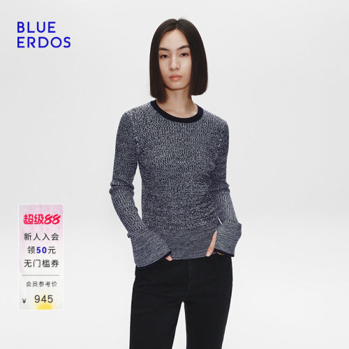 【100%绵羊毛】BLUE ERDOS秋季修身喇叭袖针织衫B255D0028