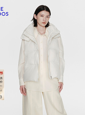 BLUE ERDOS 冬季新品通勤休闲连帽拉链羽绒马甲女背心