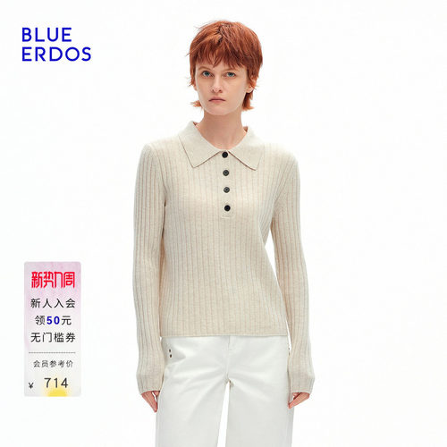 BLUE ERDOS2026秋季翻领领女套衫B2265A714