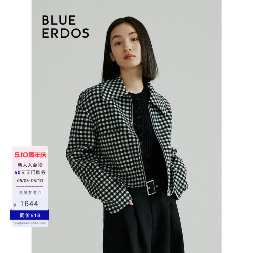 【两面穿】BLUE ERDOS春季翻领绵羊毛夹克外套B246J0002