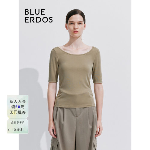 blueerdos莫代尔混纺短袖上衣