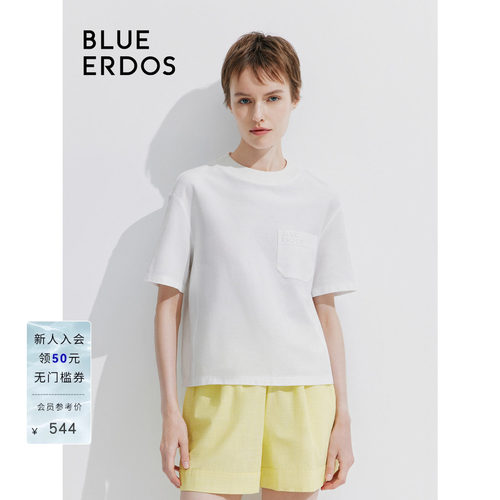 blueerdos纯棉圆领T恤上衣