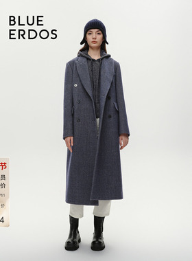BLUE ERDOS 正肩羊毛混纺毛呢大衣B246K2005