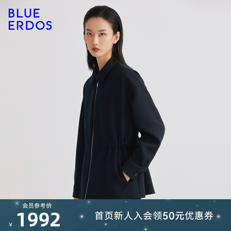 BLUE ERDOS春秋女装户外风通勤简约腰部抽绳设计感外套