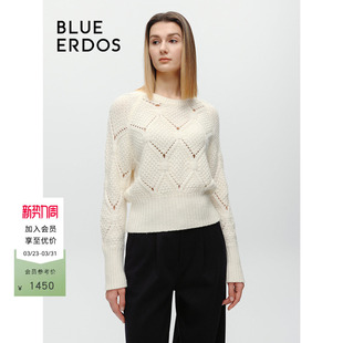 ERDOS圆领针织套衫 BLUE B246A0062 100%山羊绒
