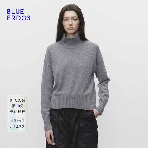 【100%山羊绒】BLUE ERDOS2026秋冬新品简约通勤纯色高领针织套衫