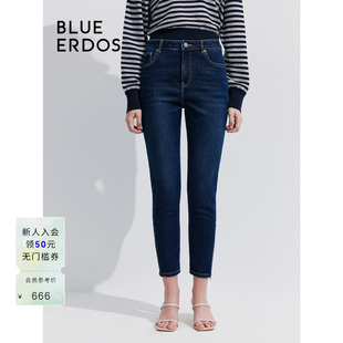 小脚牛仔九分裤 BLUE ERDOS经典 通勤修身 B245M3011 女裤