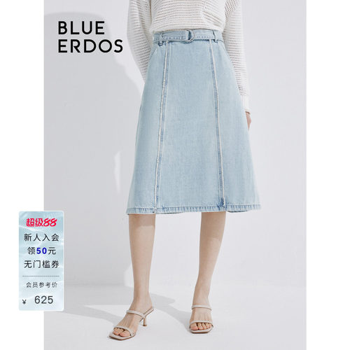 blueerdos100%纯棉牛仔半身裙