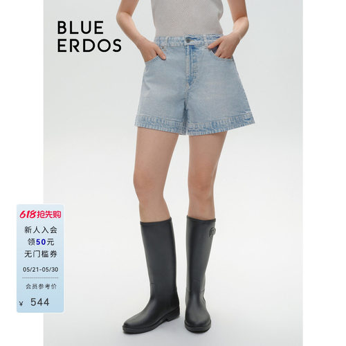 blueerdos通勤A字女装牛仔短裤