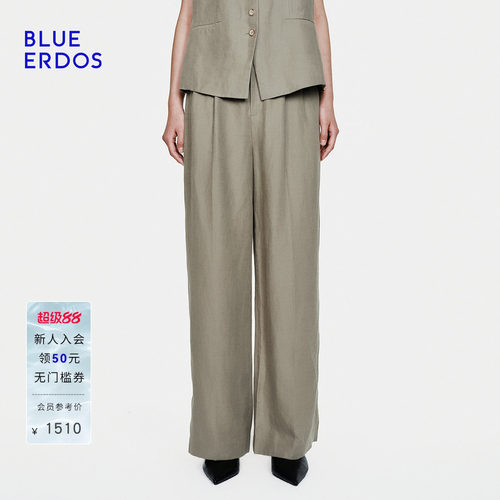BLUE ERDOS2026夏季新品通勤复古利落剪裁直筒阔腿裤女B2265M119