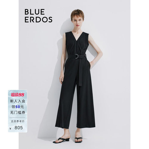 BLUE ERDOS 薄款舒适直筒无袖收腰连体服B245AB002