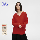 100%山羊绒百搭轻暖软糯V领羊绒衫 BLUE ERDOS冬季 女