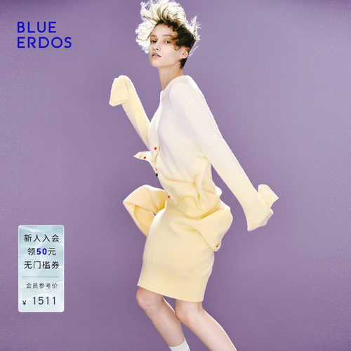 【空气羊绒】BLUE ERDOS2026秋冬新品羊毛羊绒混纺渐变色针织开衫