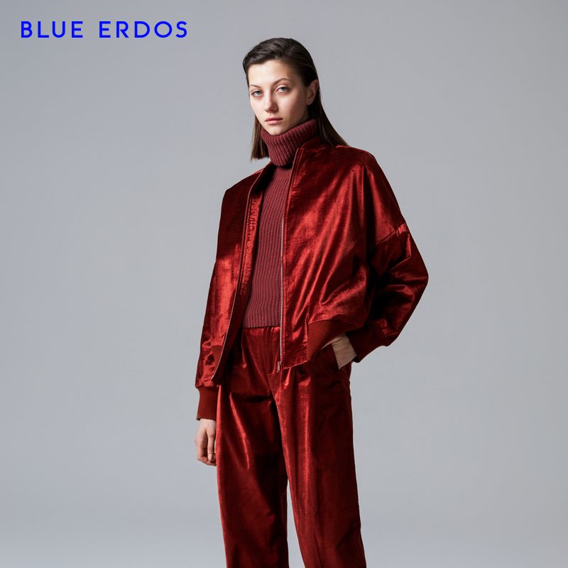 BLUE ERDOS 18ÔçÇïÐÂÆ·Á¢ÁìË¿ÈÞ¿íËÉÐÝÏг¤ÐäÅ®¼Ð¿ËÍâÌ×B286J2012
