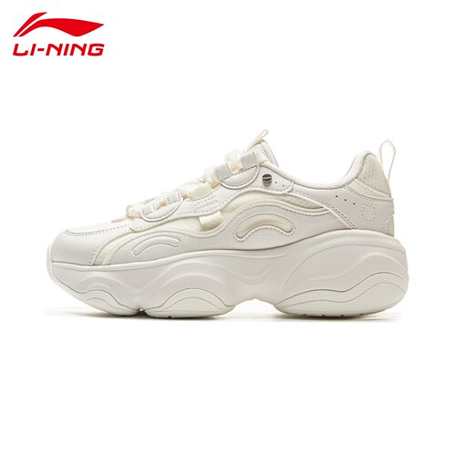 李宁运动鞋女春秋款蜜糖系列增高时尚潮流复古老爹鞋小白鞋休闲鞋