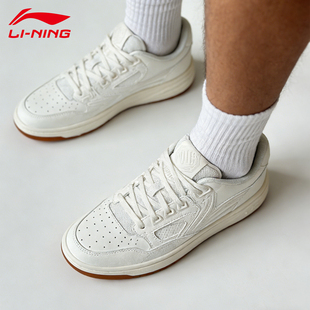 李宁运动板鞋男春秋款篮球反伍系列低帮耐磨增高时尚百搭小白鞋