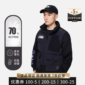 李宁羽绒马甲男冬季新款BADFIVE反伍系列无袖外套鸭绒背心AMRS025