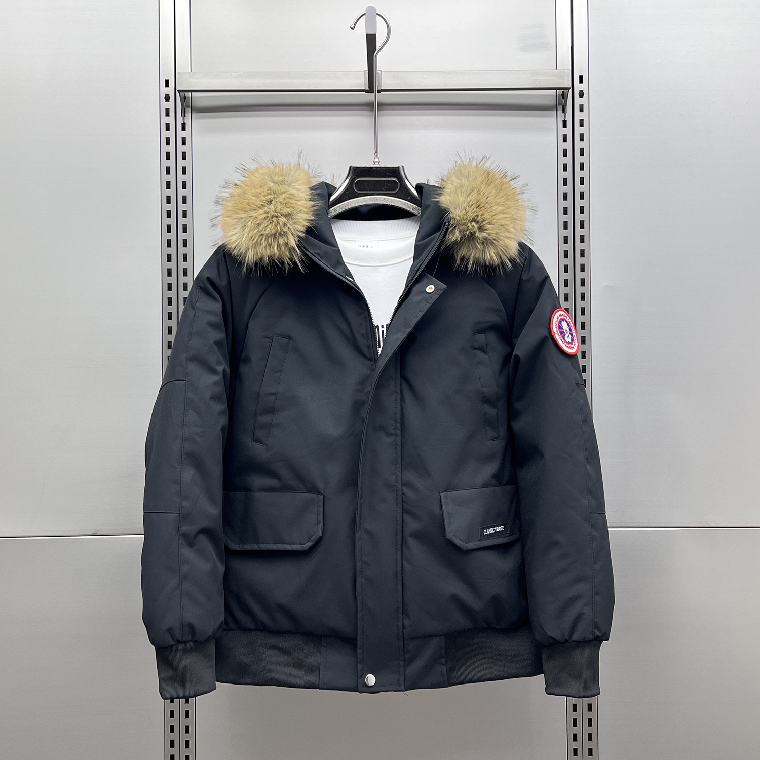 美式毛领连帽棉衣服男外套派克服